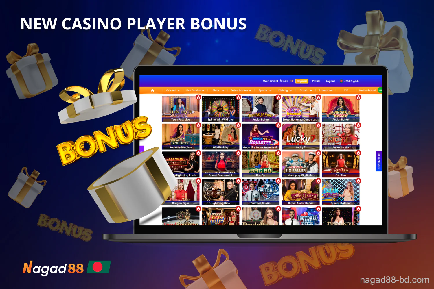 Nagad88 New Live Casino, Nagad88 Bonus